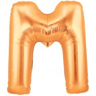 M bogstav guld folie ballon 40"/90cm (uden helium)